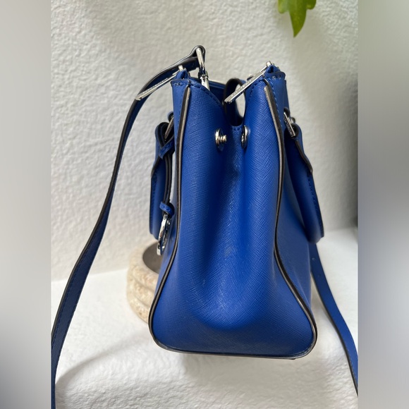 Michael Kors Sutton Saffiano Leather Satchel Handbag, Cobalt Blue. - Picture 7 of 13